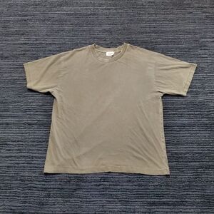 Elwood Size L Green/Khaki Vintage Wash Distressed Single Stitch Crewneck T-Shirt